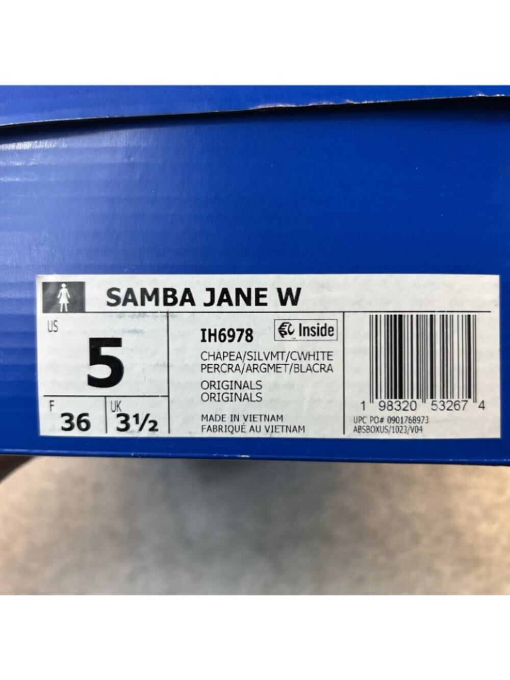 Adidas Samba Jane Liberty London Chalk Pearl Silver Gum Sole Women SZ 5 NEW - Picture 8 of 8
